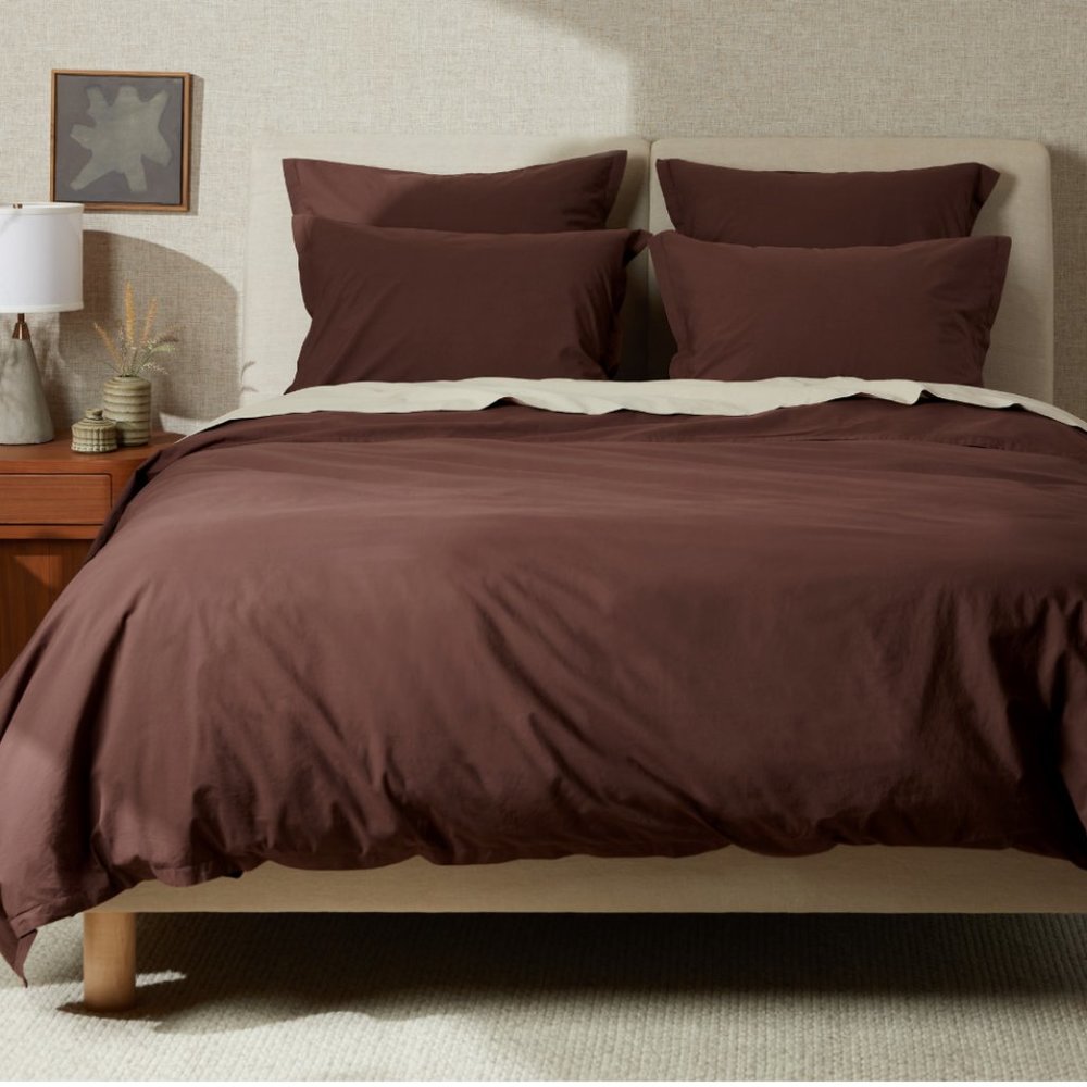 NEW Parachute Percale Duvet Cover - Queen - Raisin